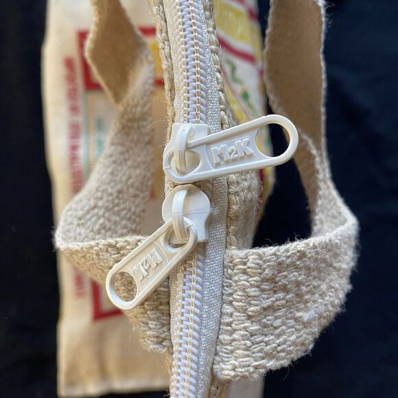 Himalayan Basmati Burlap Bag. Double Zipper. Handles. Tote Bag. Farmers Market. - Picture 10 of 10